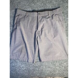 Burnside Chino Shorts Men's 36 Gray Slash Pocket Mid Rise Black Tab Fitted Waist